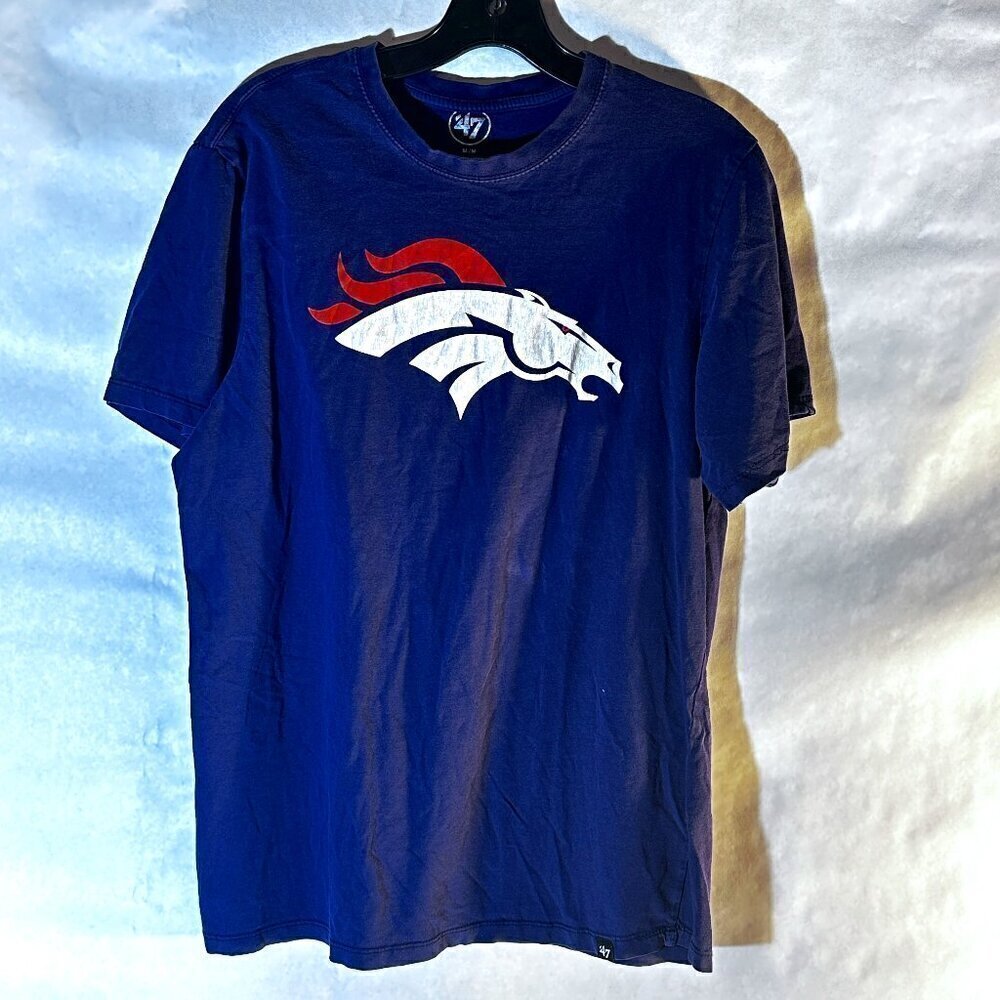 Vintage 47 NFL Denver Broncos Football Blue Short Sleeve T Shirt Tee